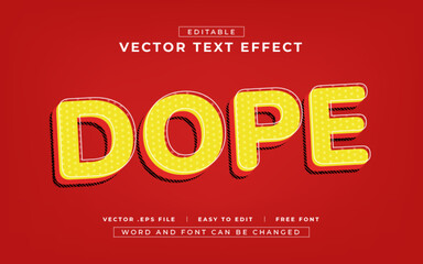 Dope 3D editable text effect in comic style