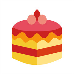 Sweet dessert cake drawing vector on transparent background for web and graphic design