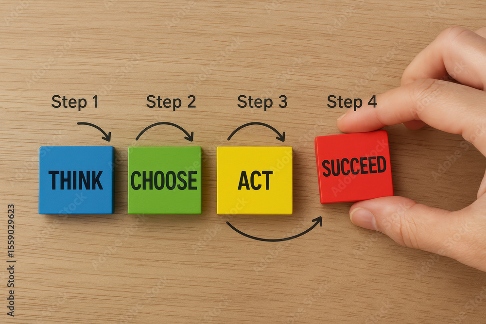 Poster effective decision-making involves thoughtful analysis followed by selecting options and executing s