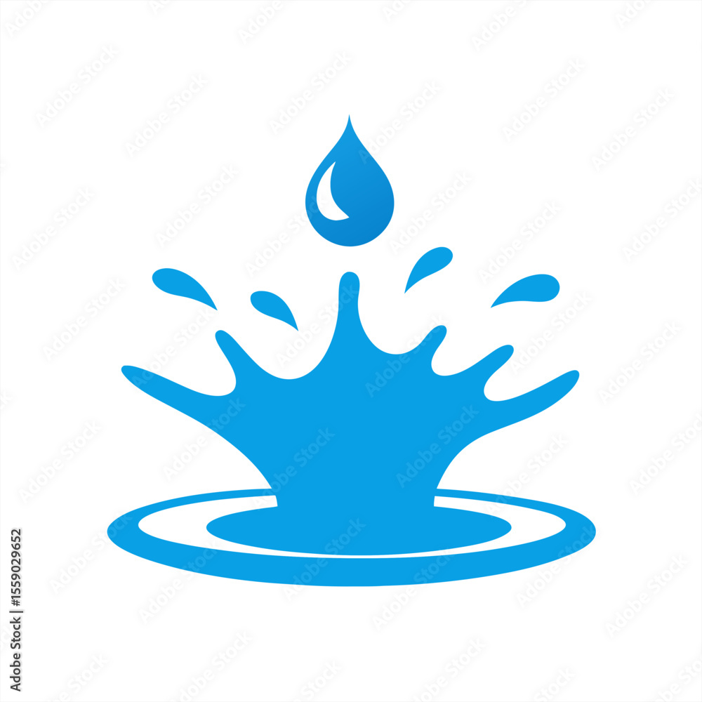 Poster vector clip art of splash rising from water on transparent background for web and graphic design