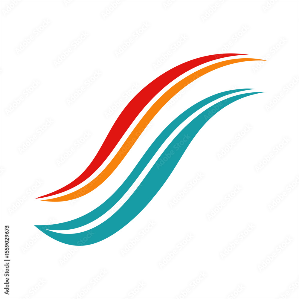 Poster vector clip art of stylish wave and speed lines snail promoting slow life on transparent background 