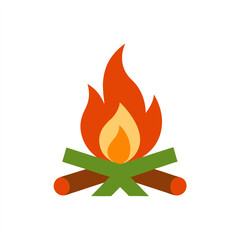 Vector art of firewood campfire on transparent background for web and graphic design