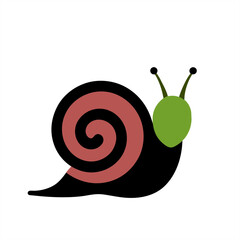 Vector clipart of a snail promoting slow life on transparent background for web and graphic design