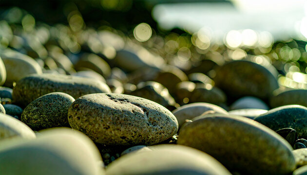 rocks on the river bank