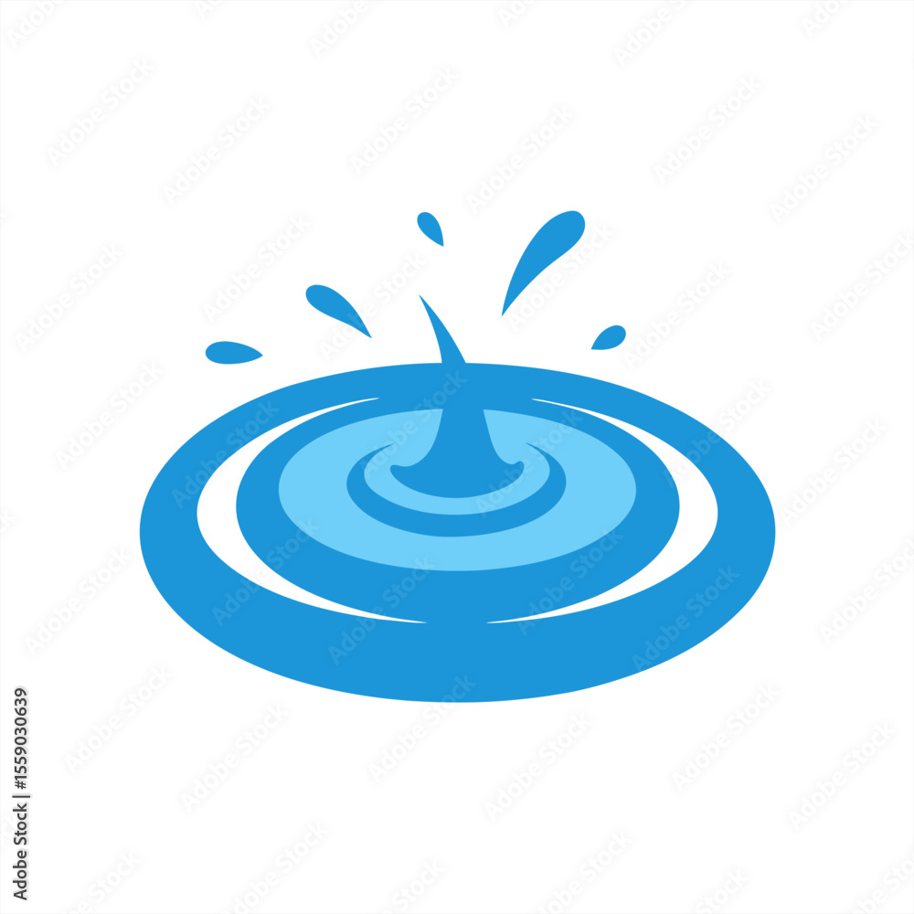 Aufkleber water surface impact with ripple and splash vector on transparent background for web and graphic des