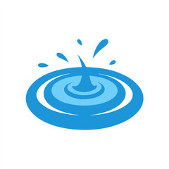 Water surface impact with ripple and splash vector on transparent background for web and graphic design