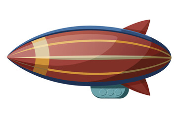 Vintage Cartoon Airship Adventure A Whimsical Journey Through Time and Imagination with a Classic Dirigible Floating in the Sky
