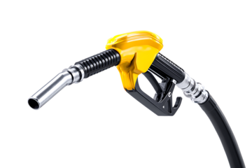 Detailed image of a gas pump nozzle, ready to fuel.