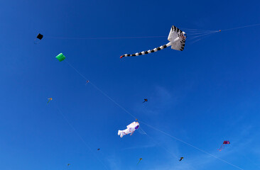 Colorful kites over the sky of Cholula
