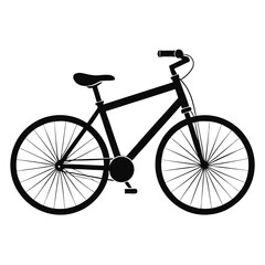 Fototapeta premium Simple Black Bicycle Illustration, Eco Transportation Symbol for Healthy Lifestyle and Outdoor Recreation, Biking Adventure and Commuting