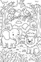 coloring page nature animal