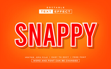 Snappy 3D editable text effect in orange style