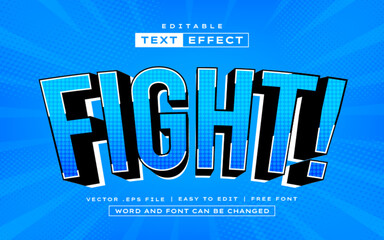 Fight 3D editable text effect in comic style