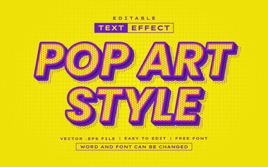 Obraz premium Pop Art Style 3D editable text effect in dot style