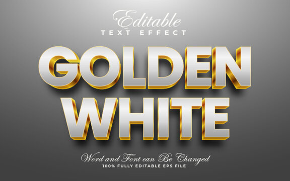 Golden White 3D editable text effect style