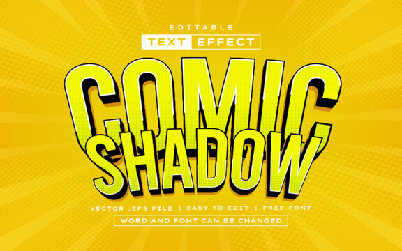 Comic Shadow 3D editable text effect in comic style