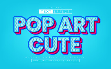 Pop Art Cute 3D editable text effect style