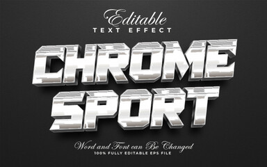 Chrome Sport 3D editable text effect style