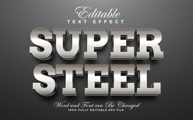 Super Steel 3D editable text effect style