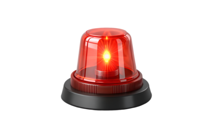 Isolated red emergency light siren flashing warning signal on black background stock photo image vector isolated on transparent background