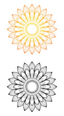 vector illustration of hand drawn mandala. Mandala art design line art vector