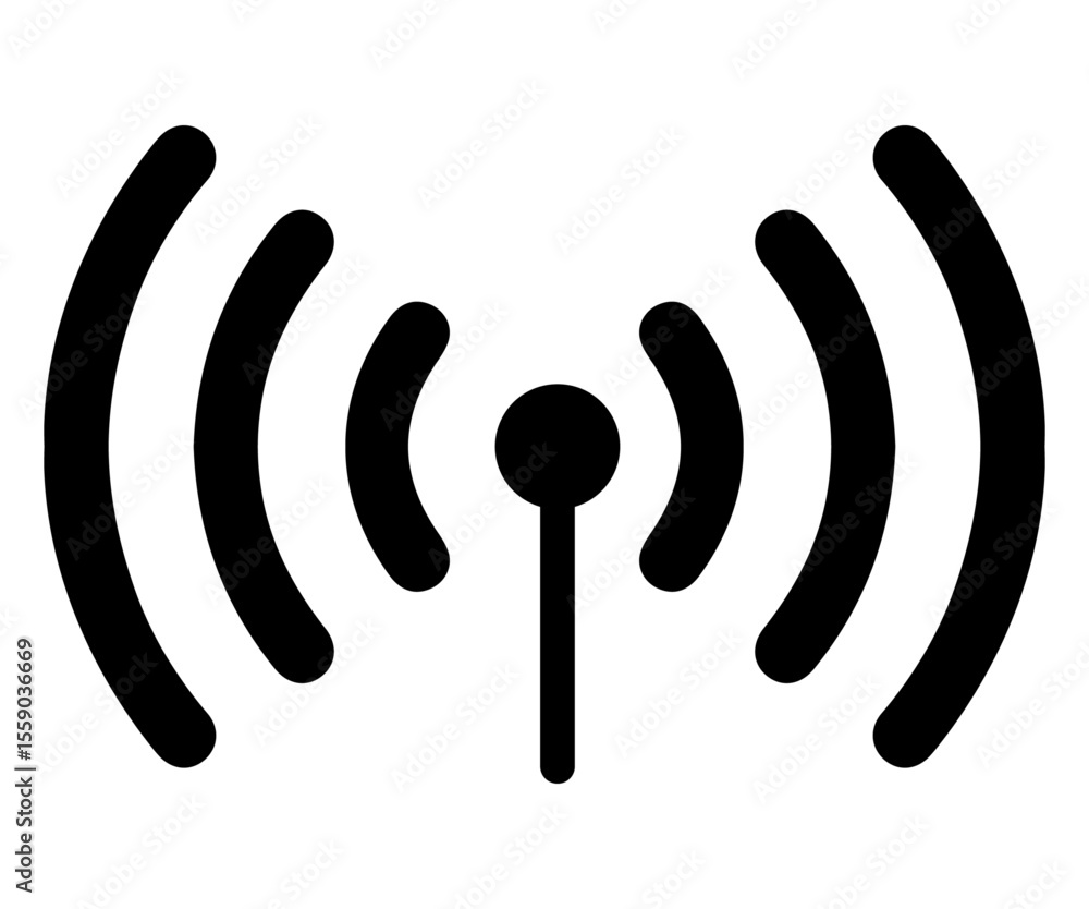 Aufkleber wireless wifi network signal icon illustrating internet connection technology