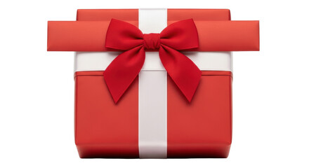 Isolated Red Gift Box with Bow