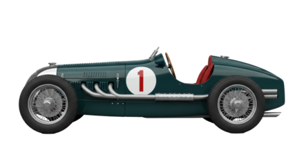 Isolated Classic Green Racing Car