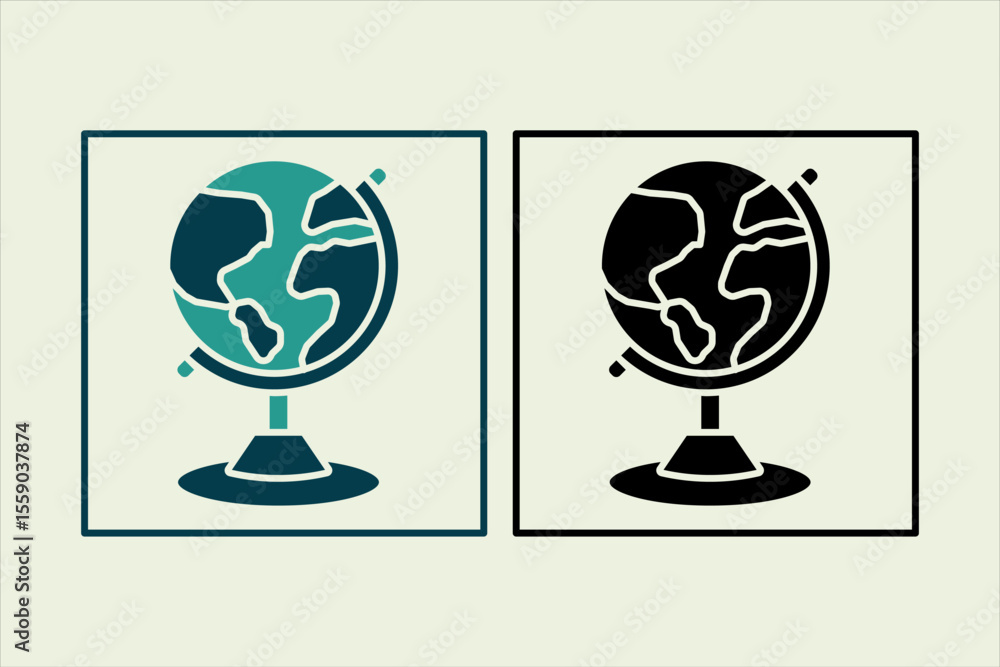 Poster globe icon. icon related to ui elements. suitable for web site, app, user interfaces,element, printa