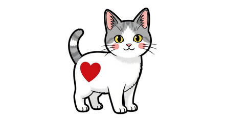 Isolated Cute Cartoon Cat