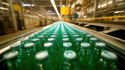 Bottles on a production line