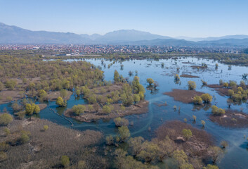 Inundation areas of Lake Shkodra, Albania