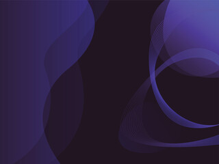 Abstract blue and purple liquid and line wavy shapes futuristic banner. Glowing retro waves vector background