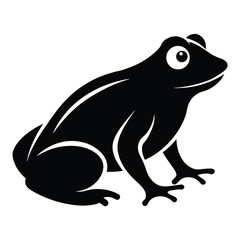 Stylized Frog Illustration A Simple, Elegant Black and White Amphibian Design Perfect for Logos, Prints, and More