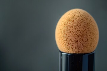 A makeup sponge being used to apply foundation, showcasing its texture and effectiveness
