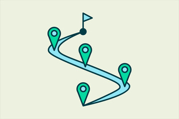 Route icon. icon related to UI elements. suitable for web site, app, user interfaces,element, printable etc. flat line icon style. simple vector design editable