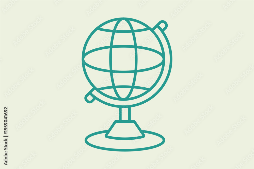 Poster globe icon. icon related to ui elements. suitable for web site, app, user interfaces,element, printa