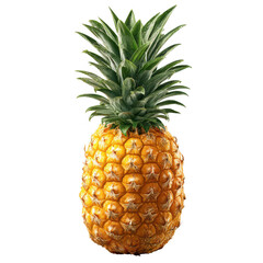 Fototapeta premium Whole ripe pineapple with green leaves against a black background