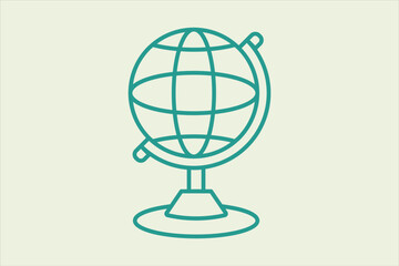 Globe icon. icon related to UI elements. suitable for web site, app, user interfaces,element, printable etc. line icon style. simple vector design editable
