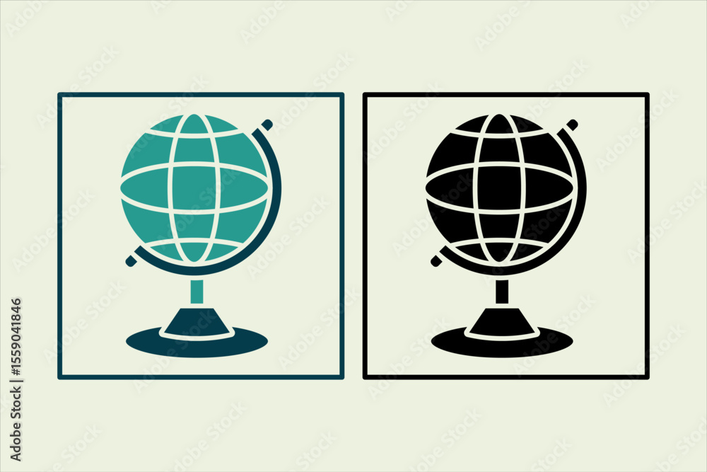Poster globe icon. icon related to ui elements. suitable for web site, app, user interfaces,element, printa