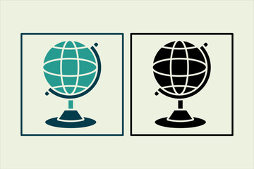 Globe icon. icon related to UI elements. suitable for web site, app, user interfaces,element, printable etc. solid icon style. simple vector design editable