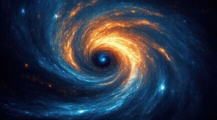 Dramatic cosmic spiral nebula with stars and cosmic dust clouds