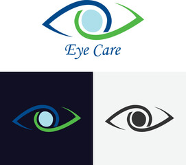 Eye care logo icon design. vector hand with eye graphic concept for medical treatment, Eye health, optic logo elements