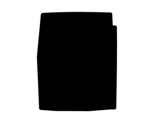 Silhouette of a rectangular object with rounded edges on white background