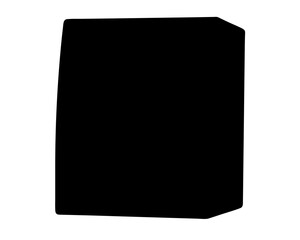 Abstract illustration of a distorted rectangle shape in black against white background