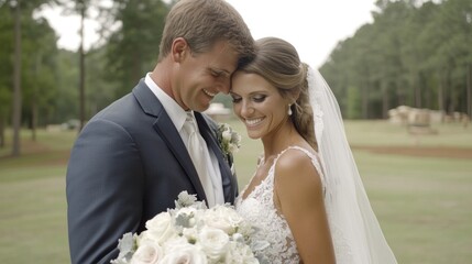 Happy couple, wedding day