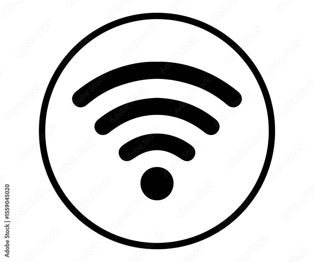 Aufkleber wifi circular symbol representing wireless communication technology and network connection