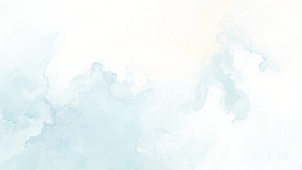 Fototapeta premium Light Blue Watercolor Background with Bleeding Effect.
