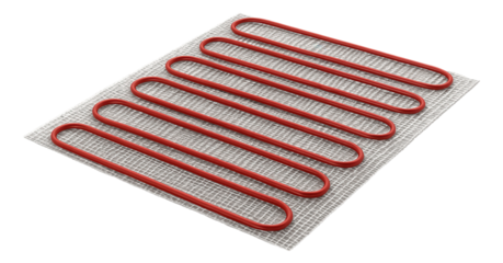 A ceramic-tile-compatible electric underfloor heating mat for a dining room, ensuring even heat distribution under hard surfaces.