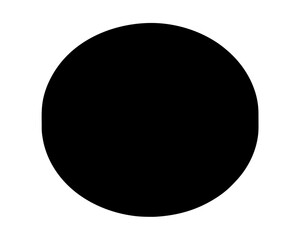 A stark black circle dominates the frame, set against a white background